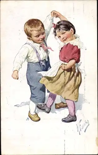Künstler Ak Feiertag, Karl, Kinder beim Tanzen