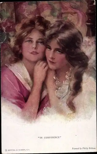 Künstler Ak Boileau, Philip, In Confidence, zwei junge Frauen