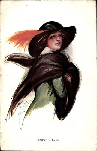 Künstler Ak Barber, Court, Tempting Eyes, Frauenportrait