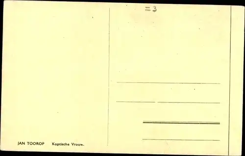 Künstler Ak Toorop, Jan, Koptische Vrouw