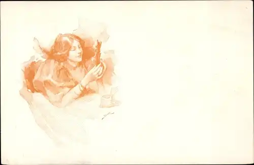 Künstler Ak Portrait einer Frau