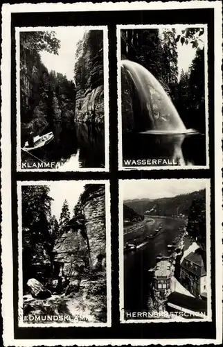 Ak Hřensko Herrnskretschen Elbe Region Aussig, Edmundsklamm, Kamnitzklamm