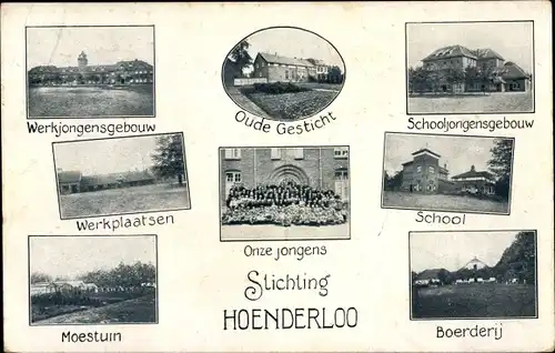 Ak Hoenderloo Gelderland, Werkplaatsen, Stichting, School, Boerderij