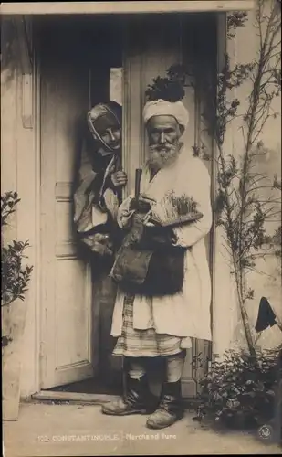 Ak Konstantinopel Istanbul Türkei, Marchand Turc, Türkischer Verkäufer, NPG 103