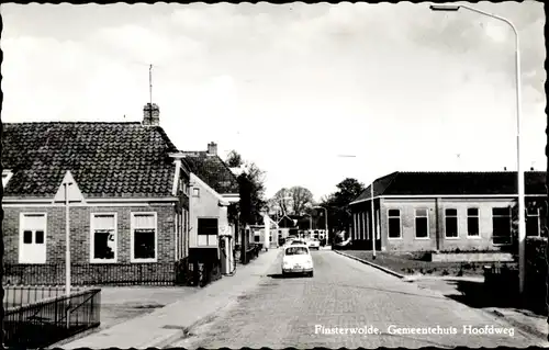 Ak Finsterwolde Groningen, Gemeentehuis Hoofdweg