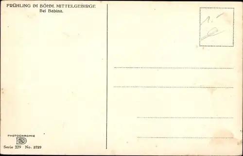 Ak Babiná Slowakei, Frühling im Böhm. Mittelgebirge, Nenke und Ostermaier 229 Nr. 3729