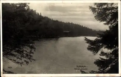 Ak Železná Ruda Markt Eisenstein Region Pilsen, Černé jezero, Schwarzer See im Böhmerwald