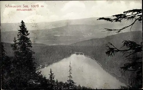 Ak Železná Ruda Markt Eisenstein Region Pilsen, Černé jezero, Schwarzer See im Böhmerwald