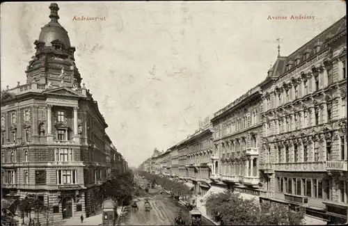 Ak Budapest Ungarn, Andrassy ut, Avenue Andrassy