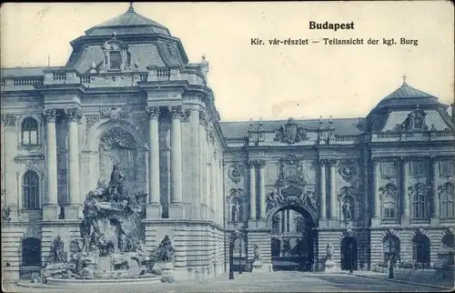 Ak Budapest Ungarn, Teilansicht der königlichen Burg