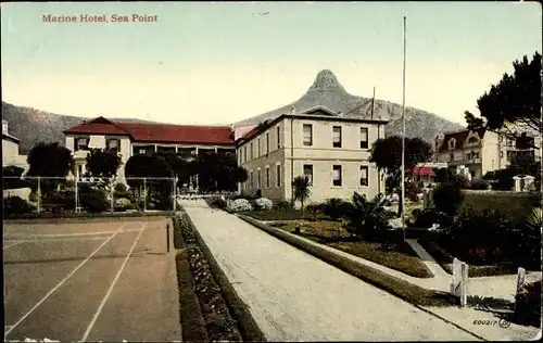 Ak Cape Town Kapstadt Südafrika, Marine Hotel, Sea Point, Tennisplatz