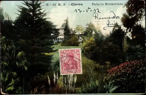 Ak Sintra Cintra Portugal, Palacio Monserrate
