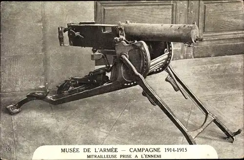 Ak Paris, Musee de L'Armee, Mitrailleuse prise a l'Ennemi, I WK