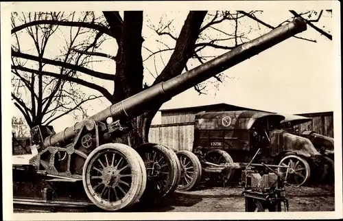 Ak Mailly le Camp Aube, Camp de Mailly, Canon de 220, französisches Geschütz