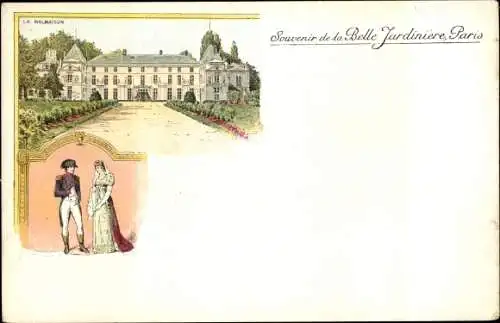 Litho Rueil Malmaison Hauts de Seine, Schloss Malmaison, Souvenir de la Belle Jardiniere Paris