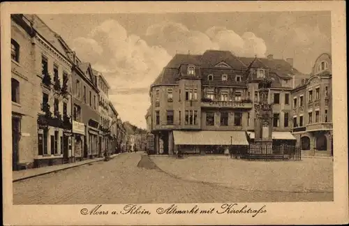 Ak Moers am Niederrhein, Altmarkt mit Kirchstraße