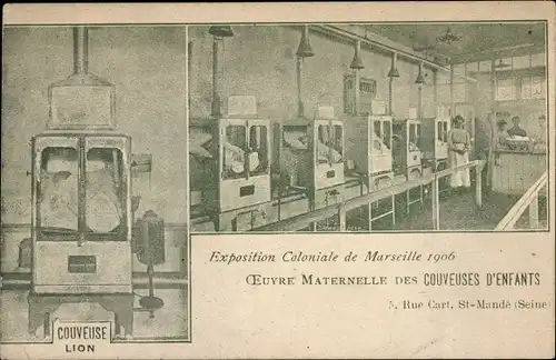 Ak Marseille Bouches du Rhône, Exposition Coloniale 1906, OEuvre Maternelle des Couveuses d'Enfants