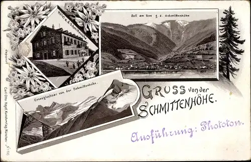 Litho Zell am See Pinzgau Salzburg, Schmittenhöhe, Hotel, Großglockner