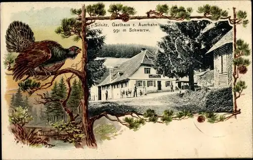 Präge Passepartout Ak Sirnitz Müllheim in Baden Schwarzwald, Gasthaus zum Auerhahn