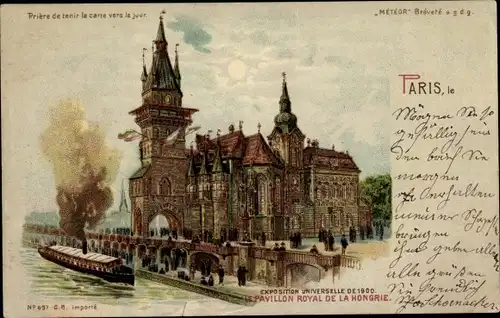 Halt gegen das Licht Litho Paris, Exposition Universelle de 1900, Pavillon Royal de la Hongrie
