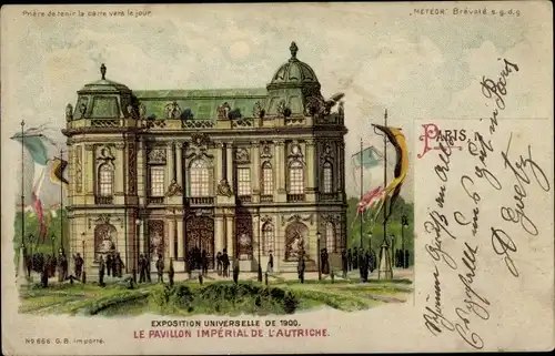 Halt gegen das Licht Litho Paris, Exposition Universelle 1900, le Pavillon Imperial de l'Autriche