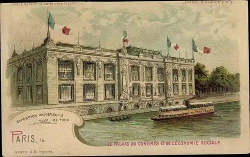 Halt gegen das Licht Litho Paris, Exposition Universelle 1900, Palais du Congres