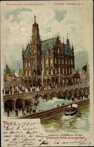 Halt gegen das Licht Litho Paris, Exposition Universelle 1900, Pavillon Royal de la Belgique