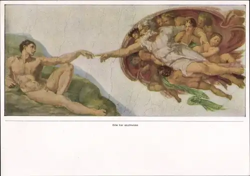 Sammelbild Die Malerei der Renaissance Gruppe 42 Bild 9 Michelangelo Buonarroti, Erschaffung Adams