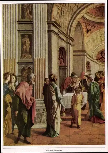 Sammelbild Die Malerei der Renaissance Gruppe 42 Bild 93 Jan van Scorel, Darbringung im Tempel