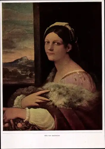 Sammelbild Malerei der Renaissance Gruppe 42 Bild 27 Sebastiano del Piombo, Bildnis einer Römerin