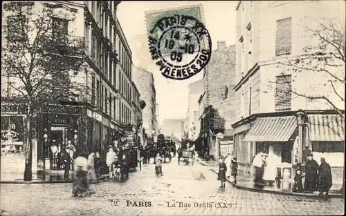 Ak Paris XX, La Rue Ortila