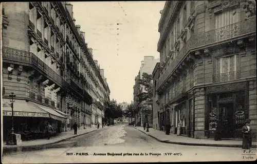 Ak Paris XVI Passy, Avenue Bugeaud prise rue de la Pempe