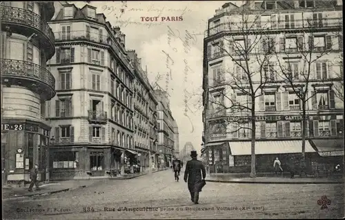 Ak Paris XI, Rue d'Angouleme, prise du Boulevard Voltaire