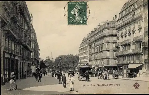 Ak Paris V, Rue Soufflot, Kutsche