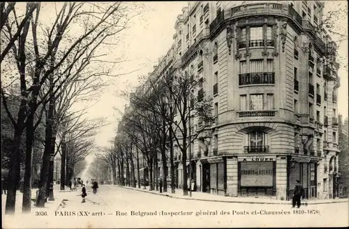 Ak Paris XX, Rue Belgrand