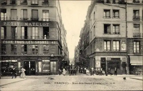 Ak Paris I Ile de la Cité, Rue des Deux Ponts