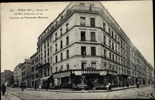 Ak Paris XV Vaugirard, Angle de la Rue Lecourbe et de l'Avenue de Vaugirard Nouveau
