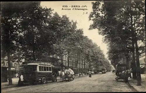 Ak Paris XIX Buttes Chaumont, Avenue d'Allemagne