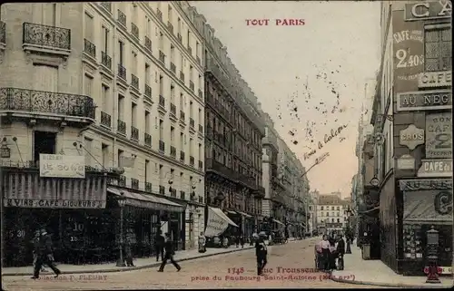 Ak Paris XIII, Rue Trosseau prise du Faubourg Saint Antoine