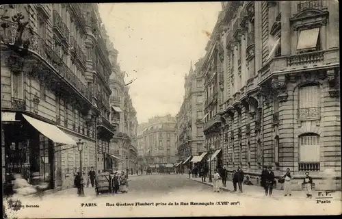 Ak Paris XVII, Rue Gustave Flaubert prise de la Rue Rennequin