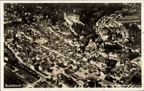 Ak Rudolstadt Thüringen, Fliegeraufnahme vom Ort