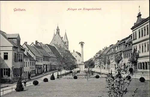 Ak Geithain in Sachsen, Anlagen am Kriegerdenkmal