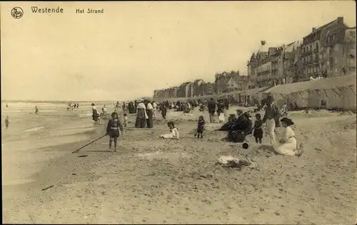 Ak Westende Westflandern, La Plage