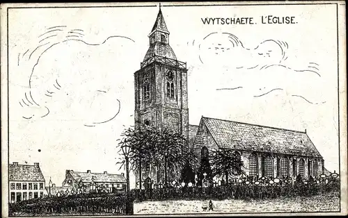 Künstler Ak Wytschaete Westflandern, Kirche