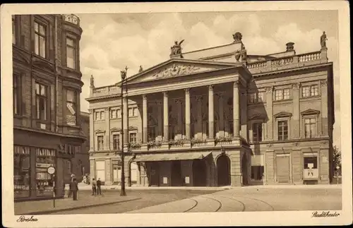 Ak Wrocław Breslau Schlesien, Stadttheater