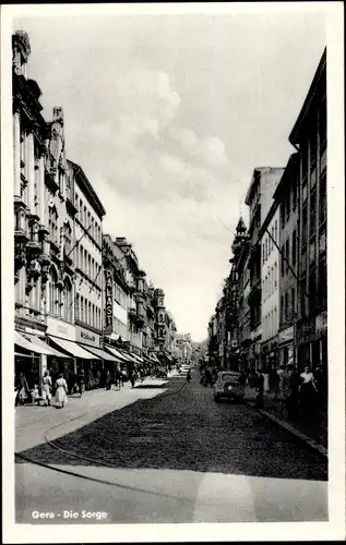 Ak Gera in Thüringen, Die Sorge, Straßenpartie, Geschäfte