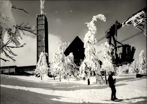 Ak Oberwiesenthal im Erzgebirge, Fichtelberg Schwebebahn, Winter