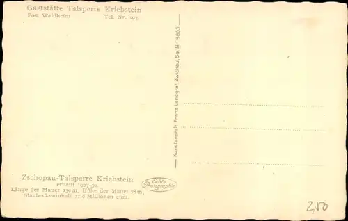 Ak Kriebstein Mittelsachsen, Zschopau Talsperre, Gaststätte, Bootsstation