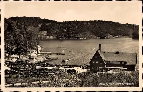 Ak Kriebstein Mittelsachsen, Zschopau Talsperre, Gaststätte Talsperre Kriebstein
