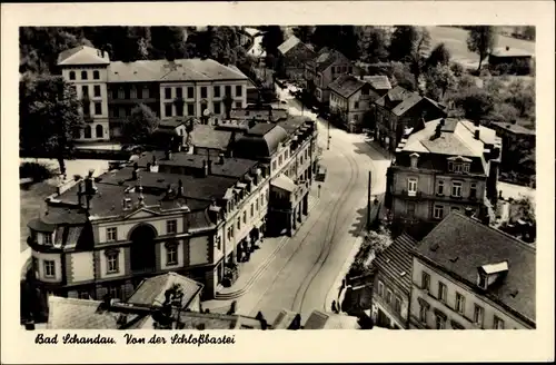 Ak Bad Schandau Sächsische Schweiz, Blick von der Schlossbastei